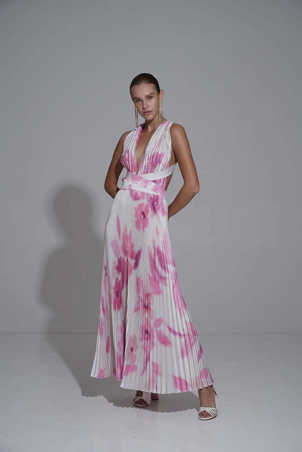 L'IDÉE WOMAN - MODERNISTE FULL LENGTH GOWN (JARDIN PINK)