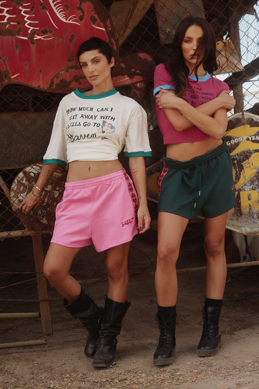 Elysian Collective Sabbi The Raving Hearts Mini Shorts Pink