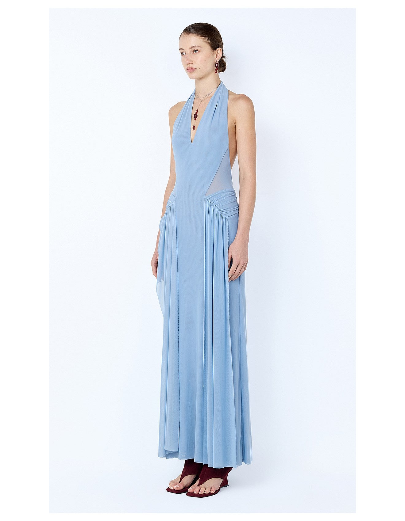Elysian Collective Bec and Bridge Juniper Halter Maxi Dress Denim Blue