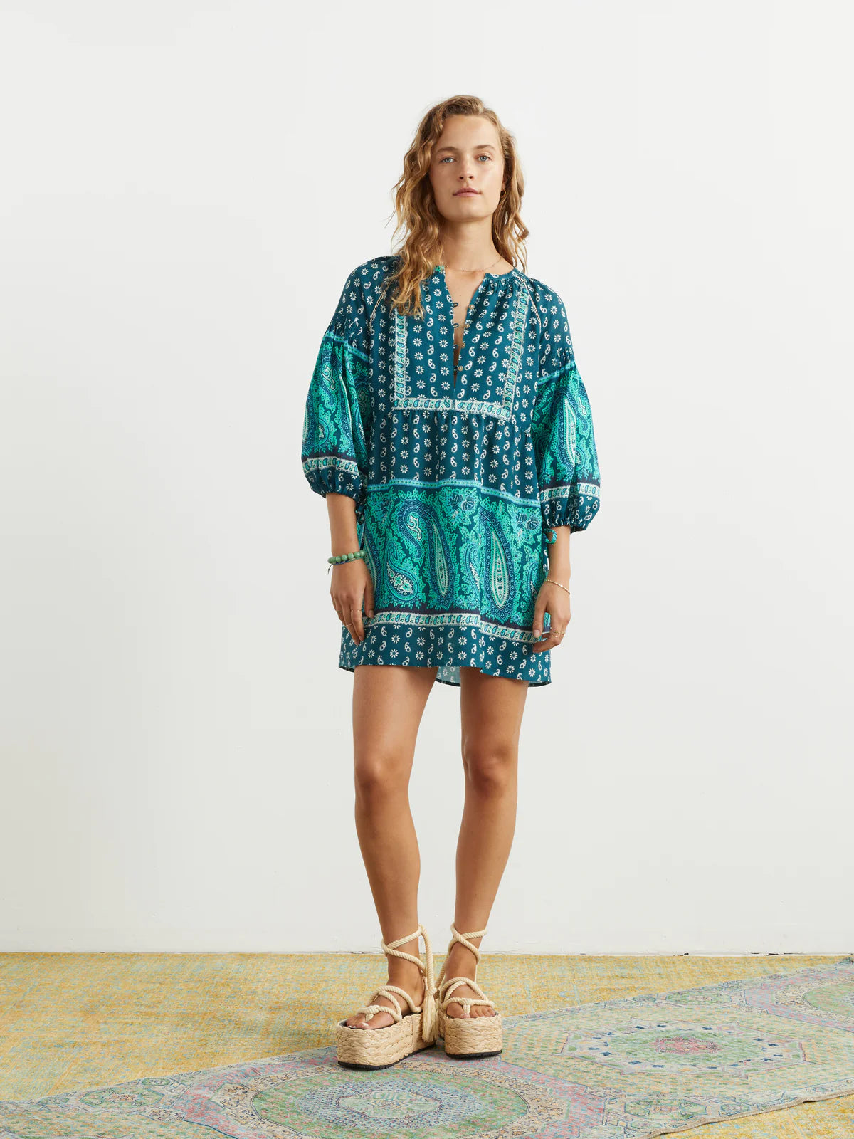 Elysian Collective Boteh Elba Mini Smock Dress