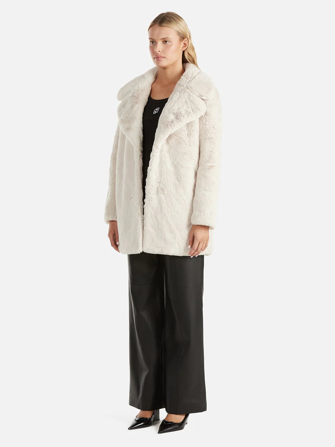Elysian Collective Ena Pelly Minimalist Faux Fur Jacket