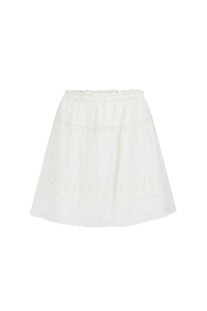 Elysian Collective Spell Maiden Lace Mini Skirt Antique White