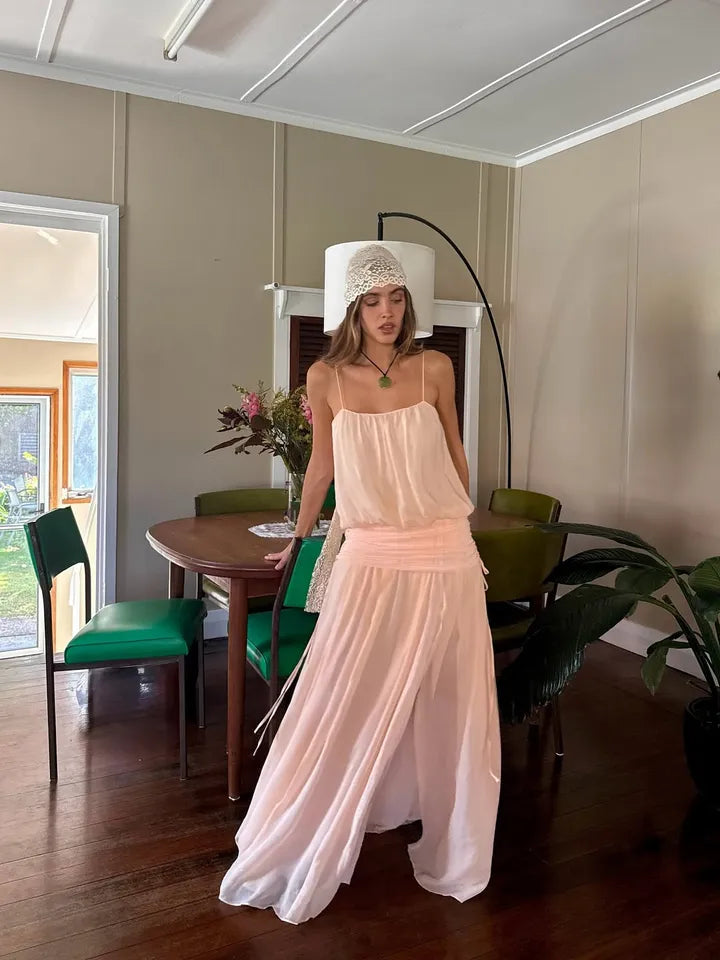 Elysian Collective Bec And Bridge Camille Blouson Dress Peach