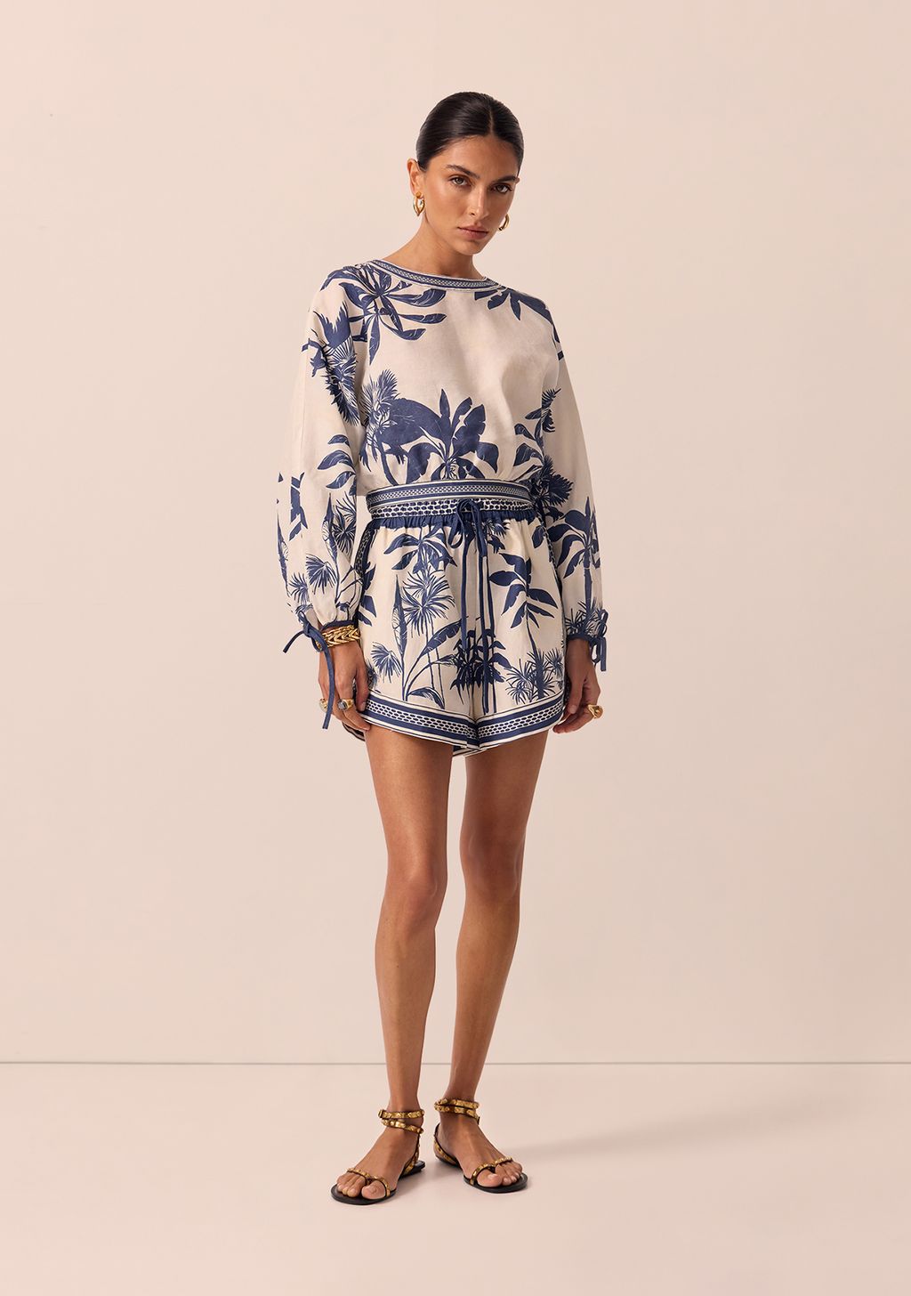 Elysian Collective MOS Ink Palm Blouse