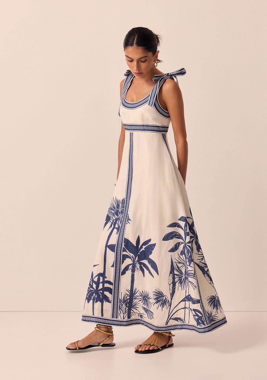 Elysian Collective MOS Ink Palm Midi Dress