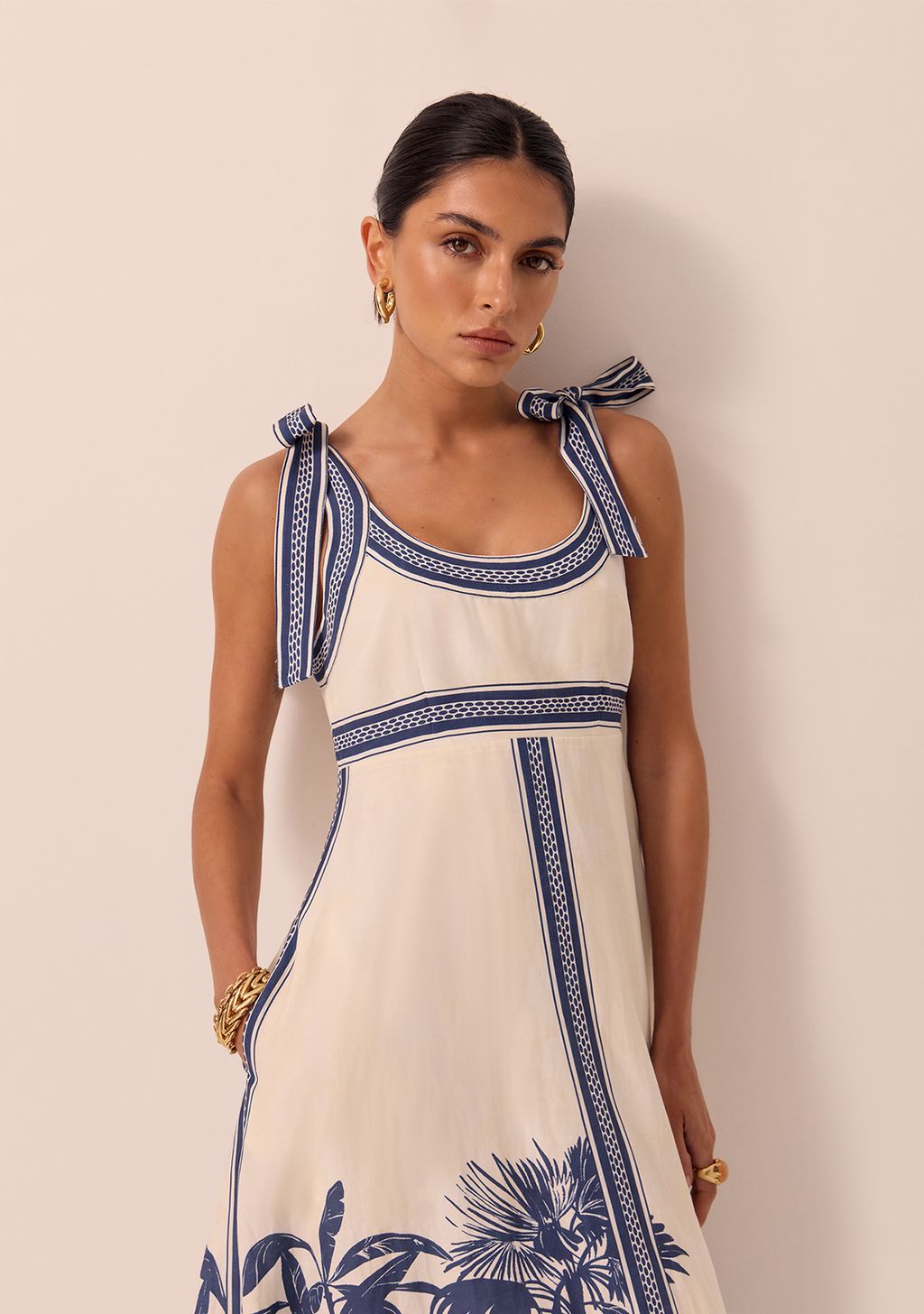 Elysian Collective MOS Ink Palm Midi Dress