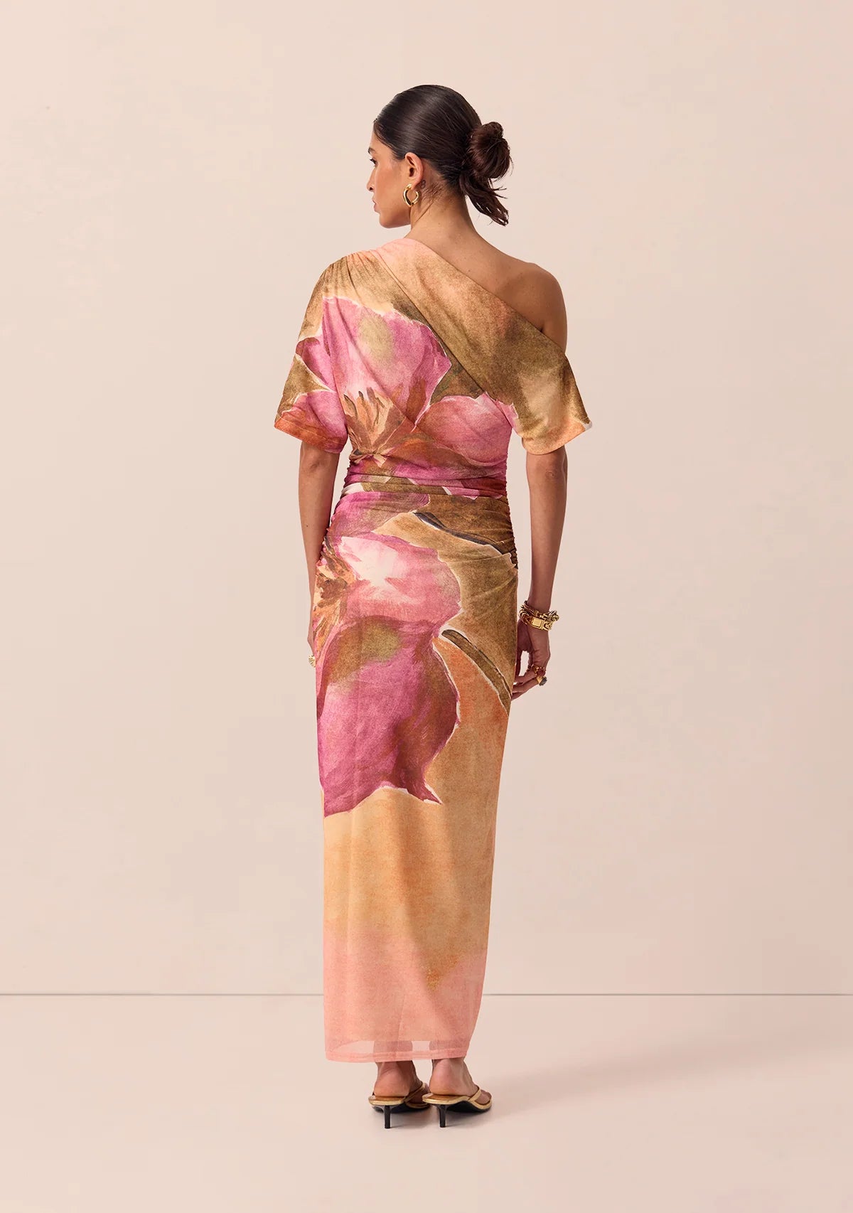 Elysian Collective MOS Peach Blossum Mesh Dress