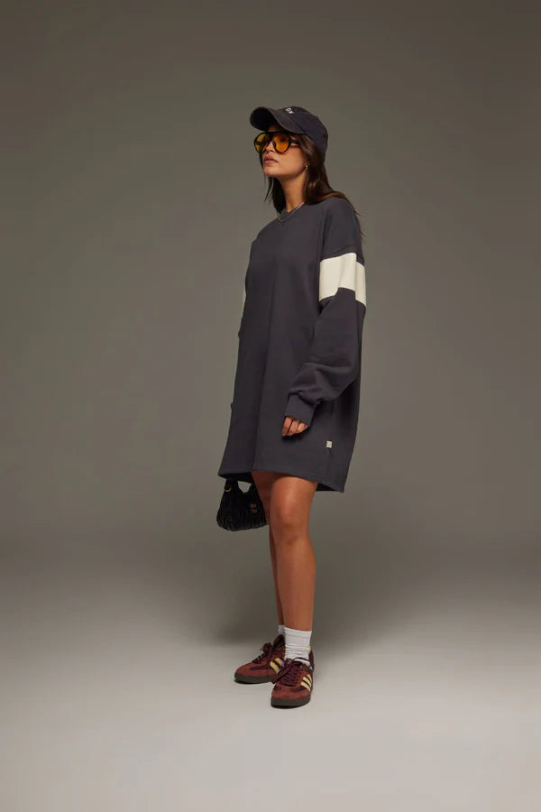 Elysian Collective Araminta James 94 V Neck Sweater Dress Noir