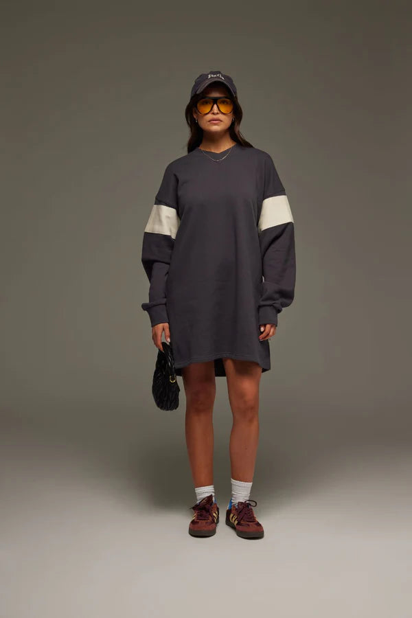 Elysian Collective Araminta James 94 V Neck Sweater Dress Noir