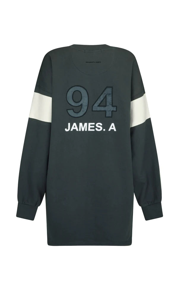 Elysian Collective Araminta James 94 V Neck Sweater Dress Noir