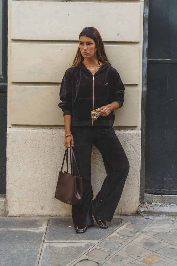 Elysian Collective Araminta James AJ Velour Trackpant Noir