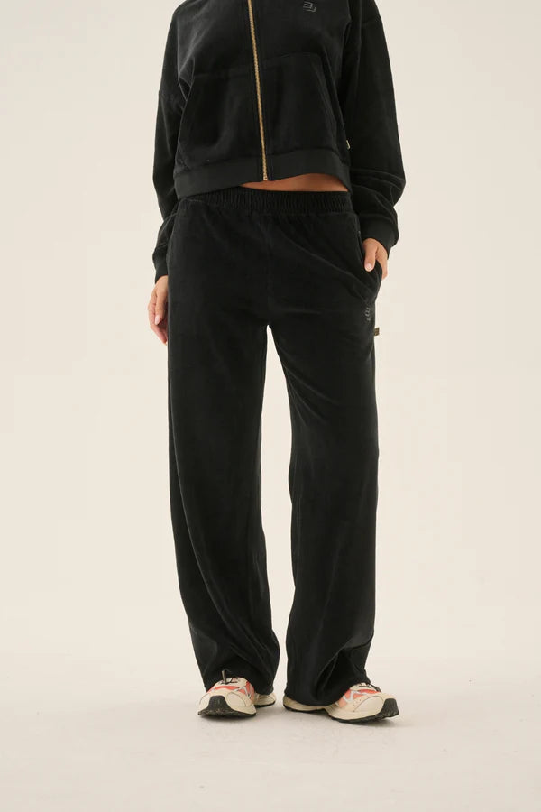 Elysian Collective Araminta James AJ Velour Trackpant Noir