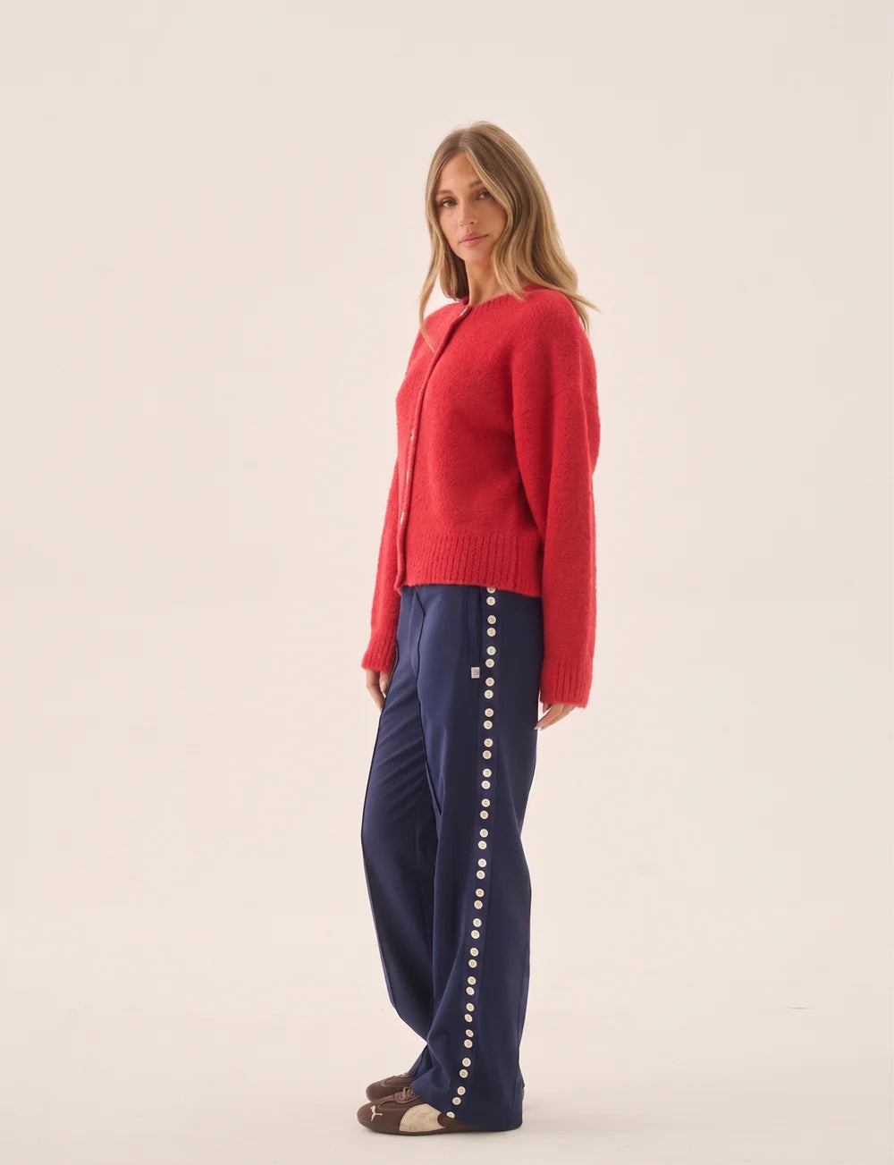 Elysian Collective Araminta James Aimes Shell Cardigan Deep Coral
