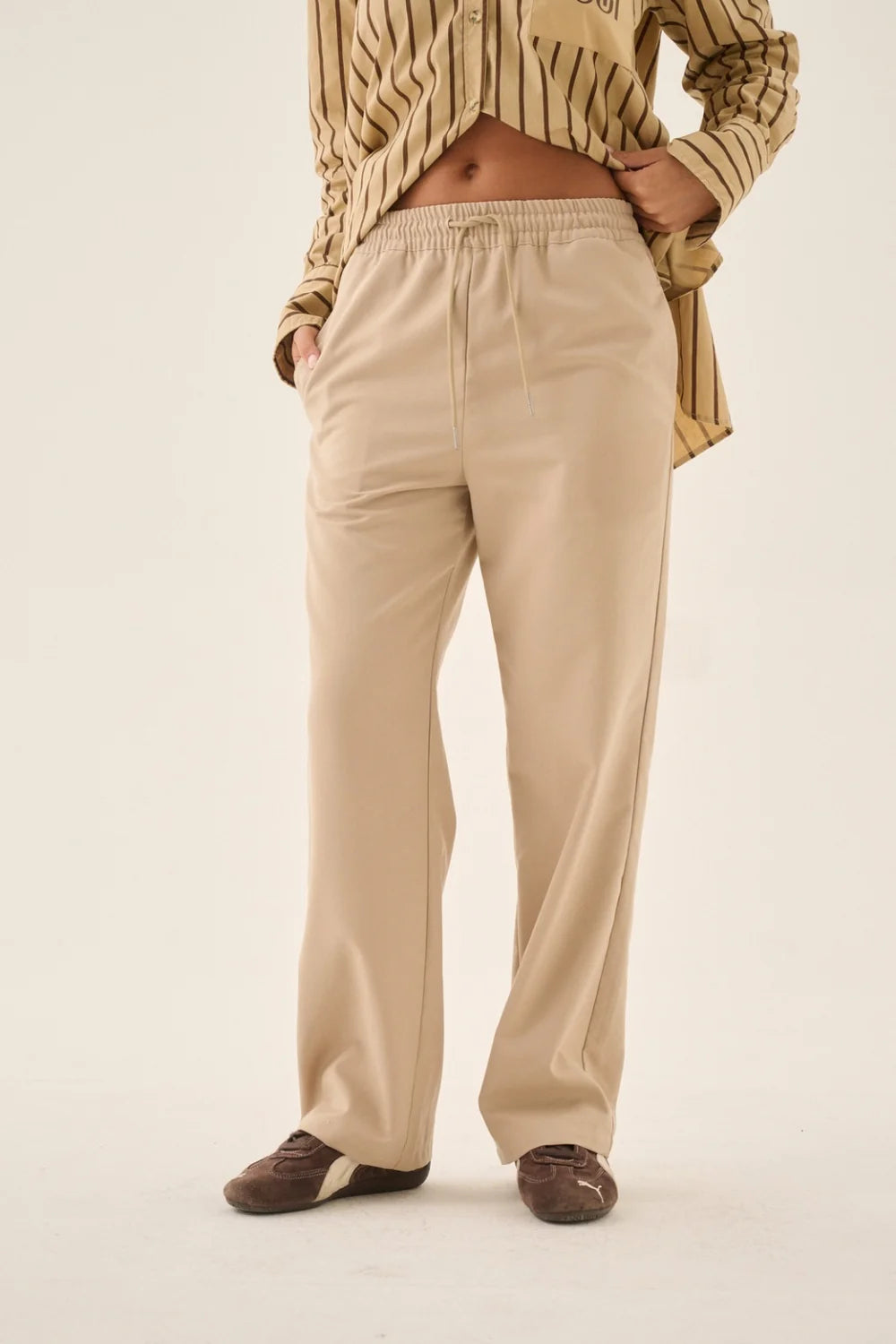 Elysian Collective Araminta James AJ Twill Pant Beige