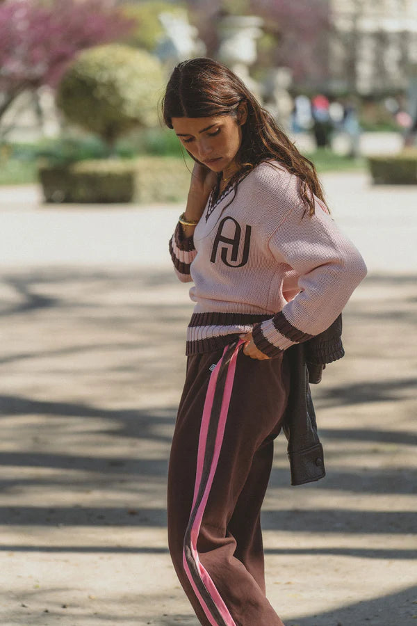 Elysian Collective Araminta James AJ V Neck Sweater Dusty Rose