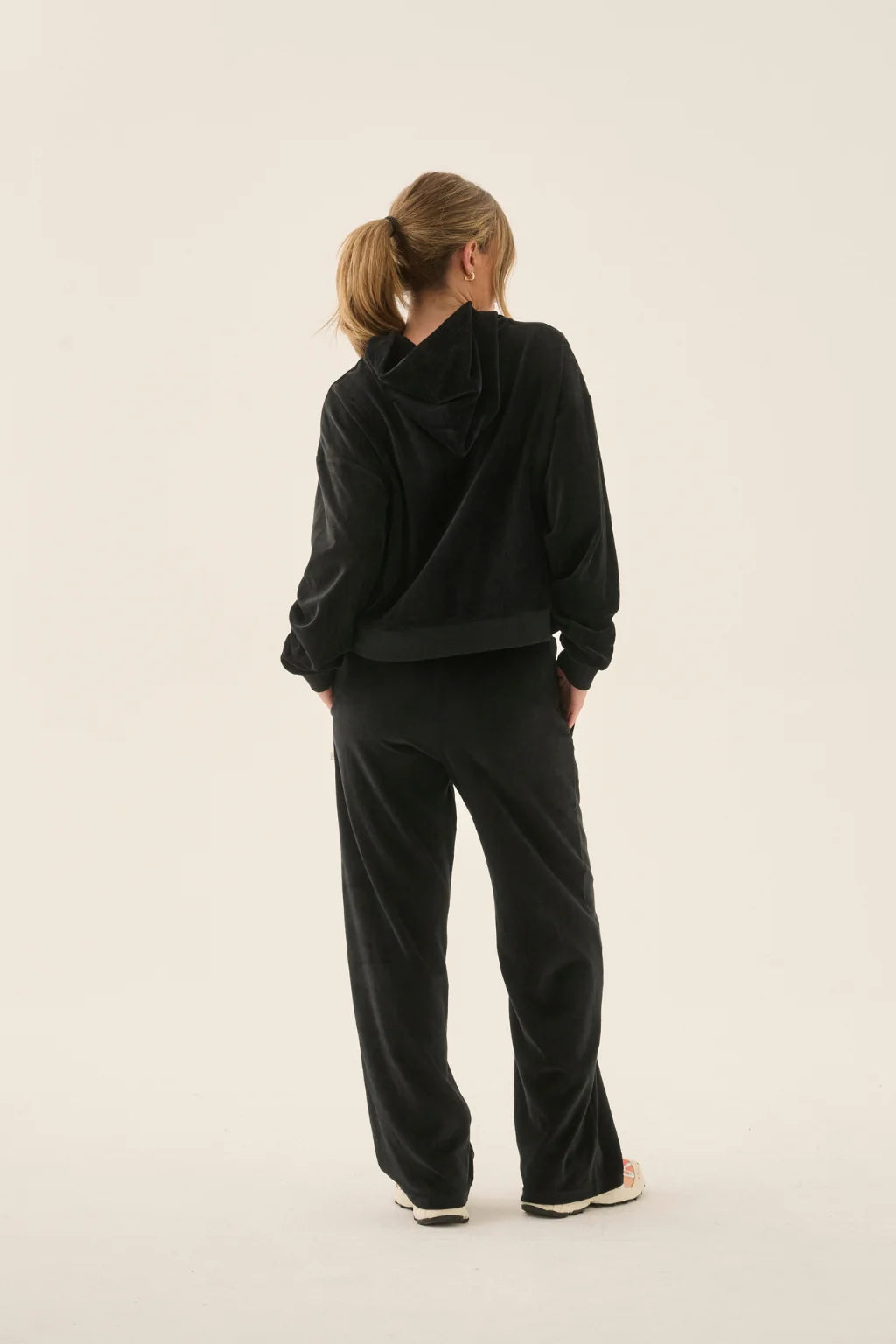 Elysian Collective Araminta James AJ Velour Hoodie Noir