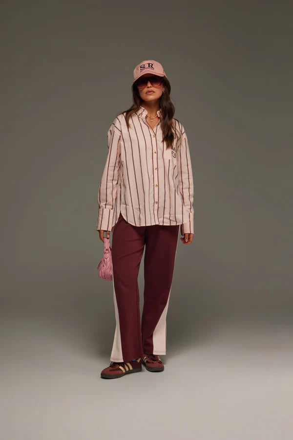 Elysian Collective Araminta James Alpine Cotton Stripe Shirt Light Blush