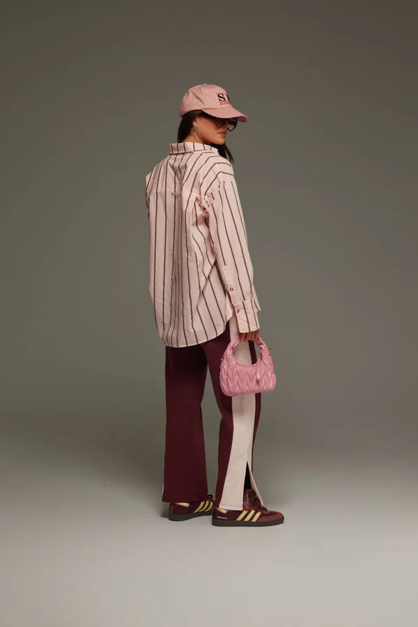 Elysian Collective Araminta James Alpine Cotton Stripe Shirt Light Blush