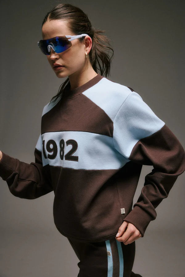 Elysian Collective Araminta James 1982 Contrast Knit Sweater Espresso