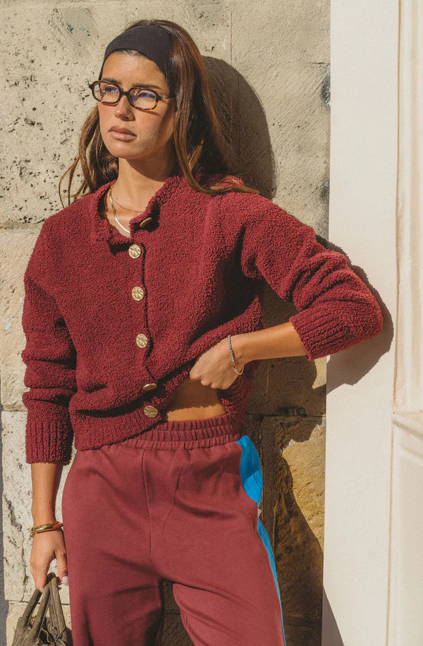 Elysian Collective Araminta James Sherpa Cardigan Chocolate Truffle