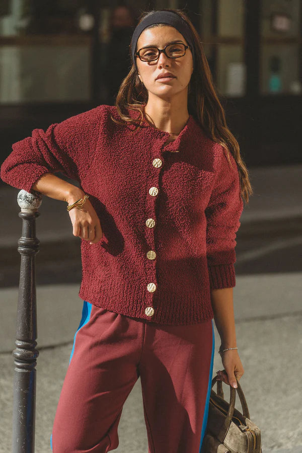 Elysian Collective Araminta James Sherpa Cardigan Chocolate Truffle