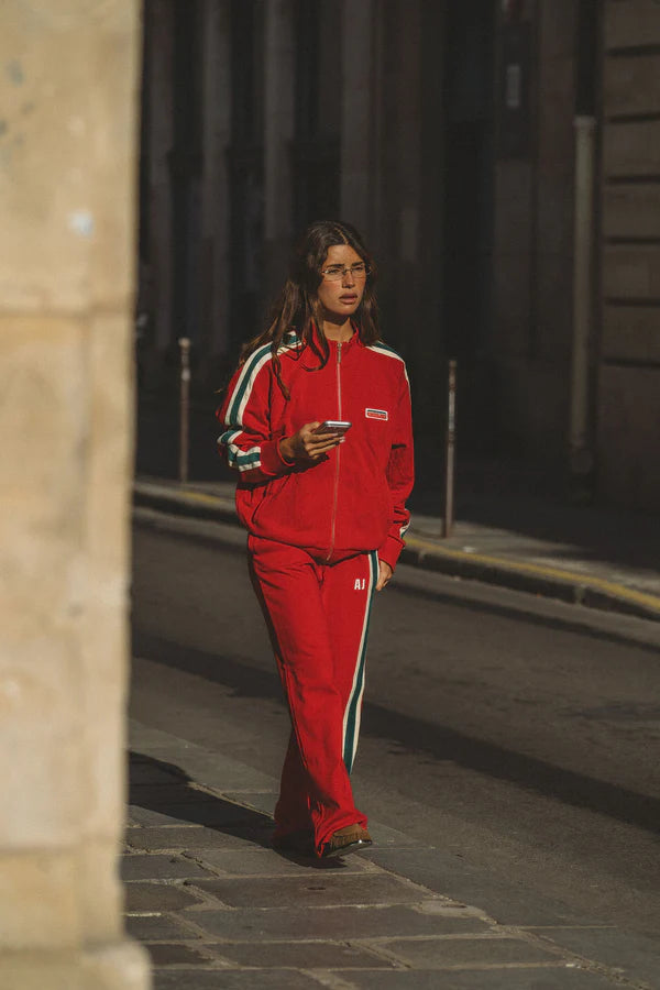 Elysian Collective Araminta James Single Stripe Trackpant Tango Red