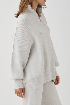 Elysian Collective Arcaa London Zip Sweater Grey Marle