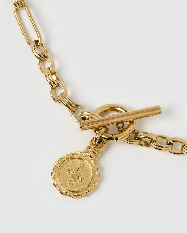 Elysian Collective Arms of Eve Fleur De Lis Gold Necklace