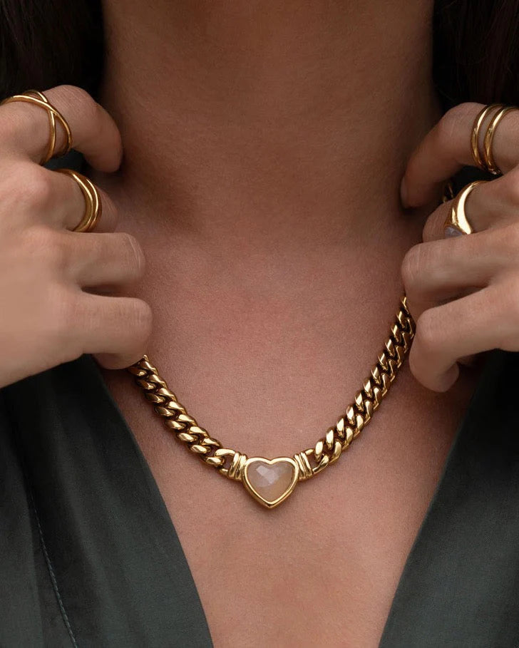 Elysian Collective Arms of Eve Valentine Necklace Rose Quartz