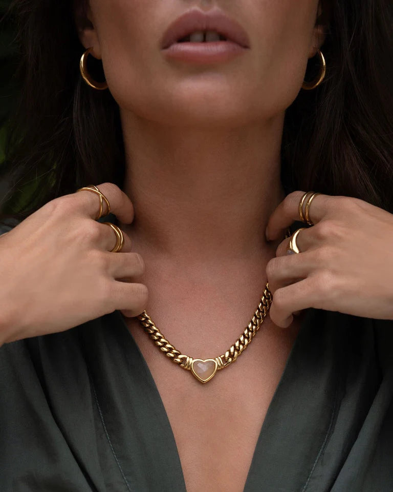 Elysian Collective Arms of Eve Valentine Necklace Rose Quartz