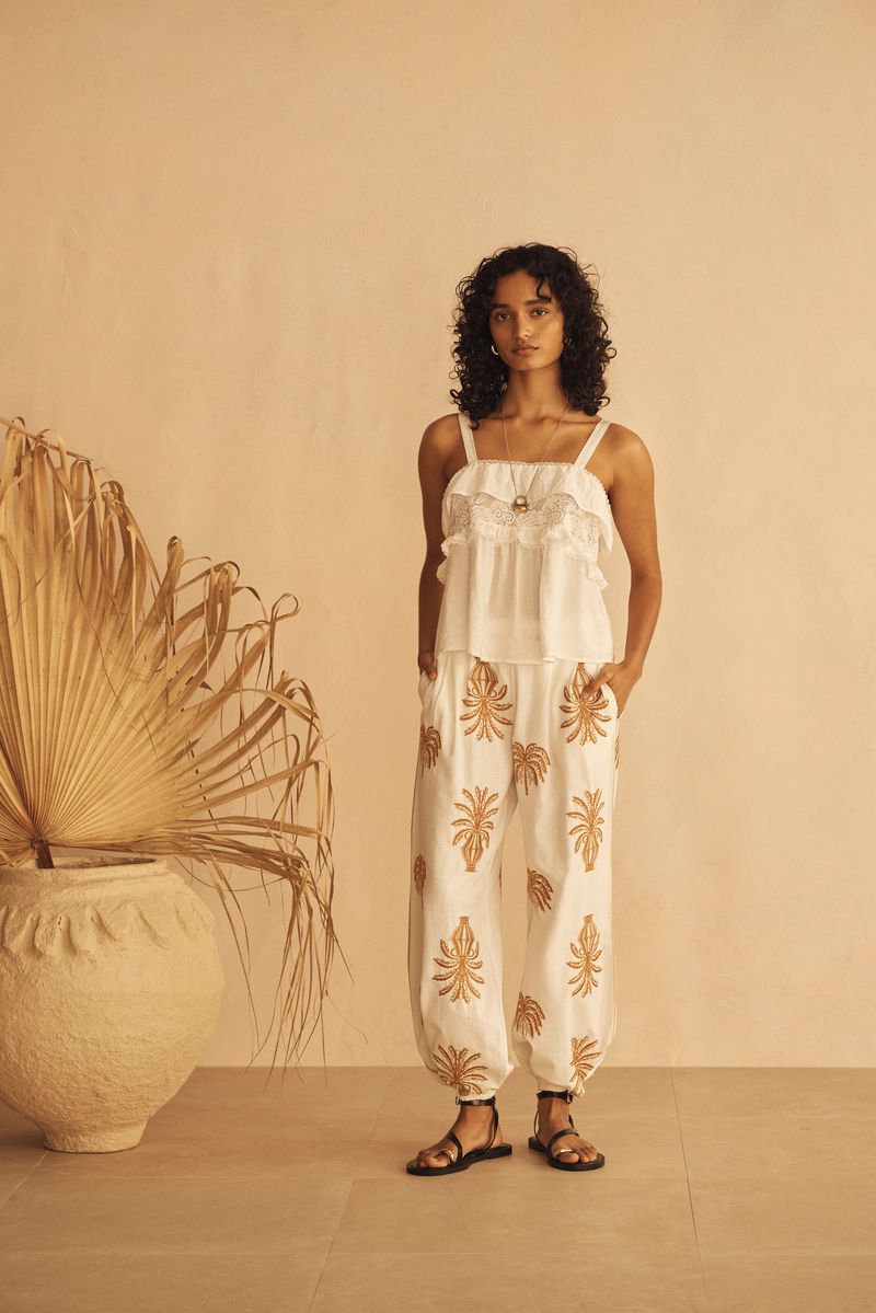 Elysian Collective Aur Ocea Dalla Palma Embroidered Harem Pant
