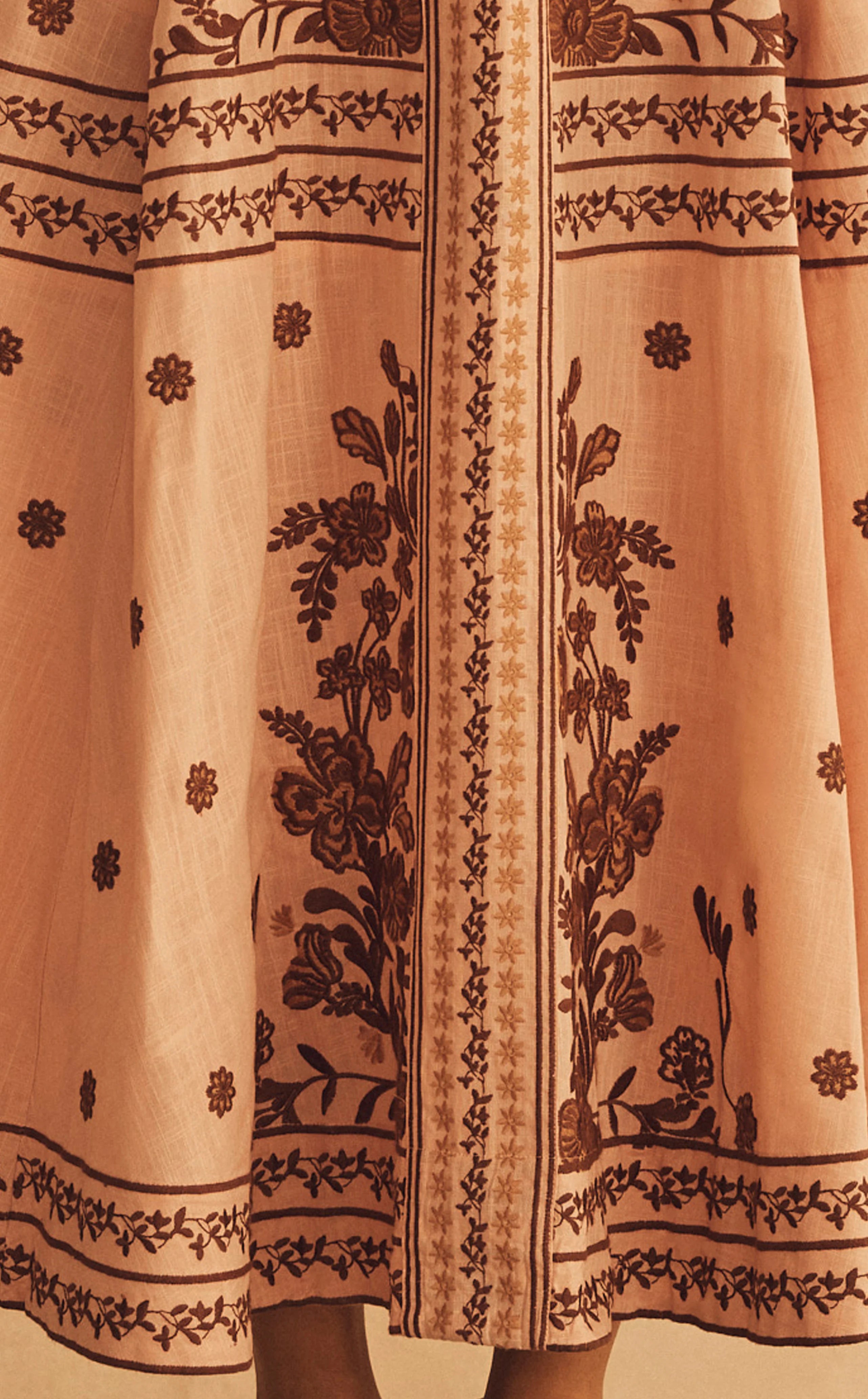 Elysian Collective Aur Ocea Infiorata Embroidered Empire Maxi Dress