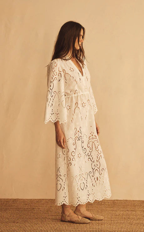 Elysian Collective Aur Ocea Merletti Lace Tunic Dress White