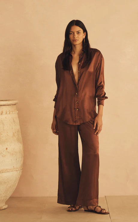 Elysian Collective Aur Ocea Roma Di Sera Silk Long Sleeve Shirt