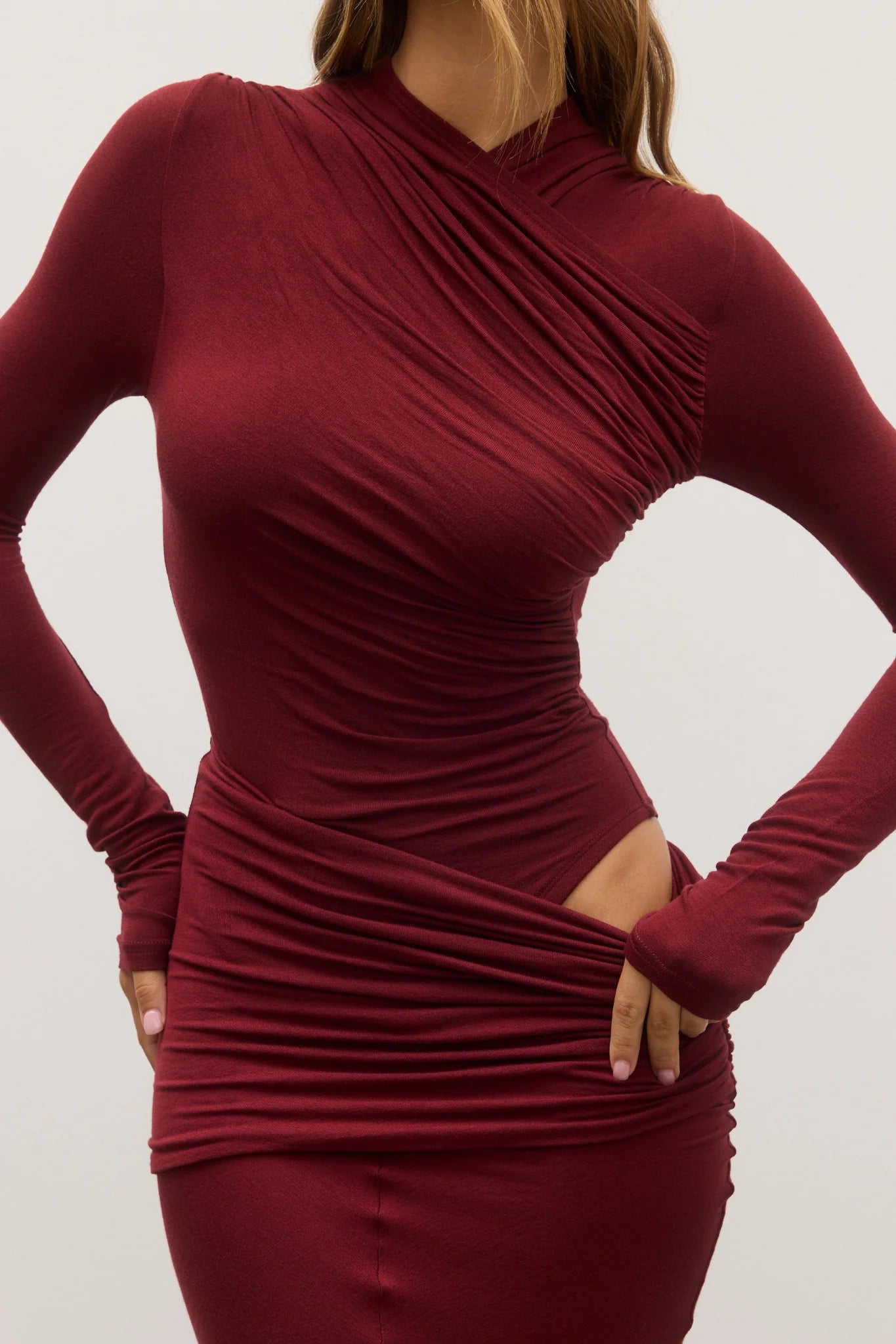 Elysian Collective Bayse Brand Amrita Bodysuit Wine