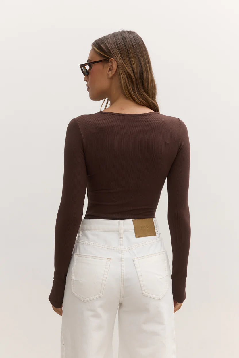 Elysian Collective Bayse Brand Lara Bodysuit Chocolate