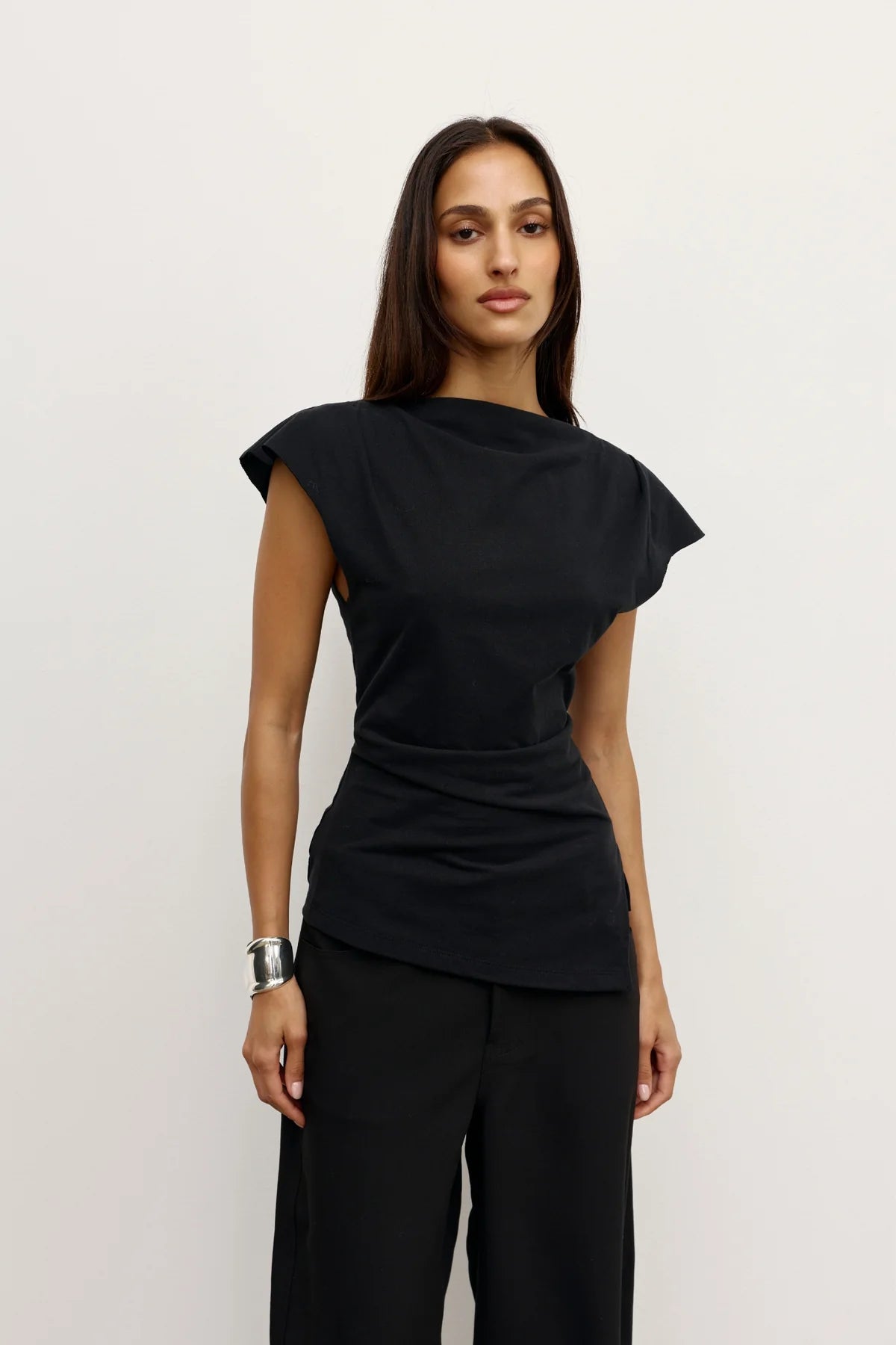 Elysian Collective Bayse Brand Liana Top Black