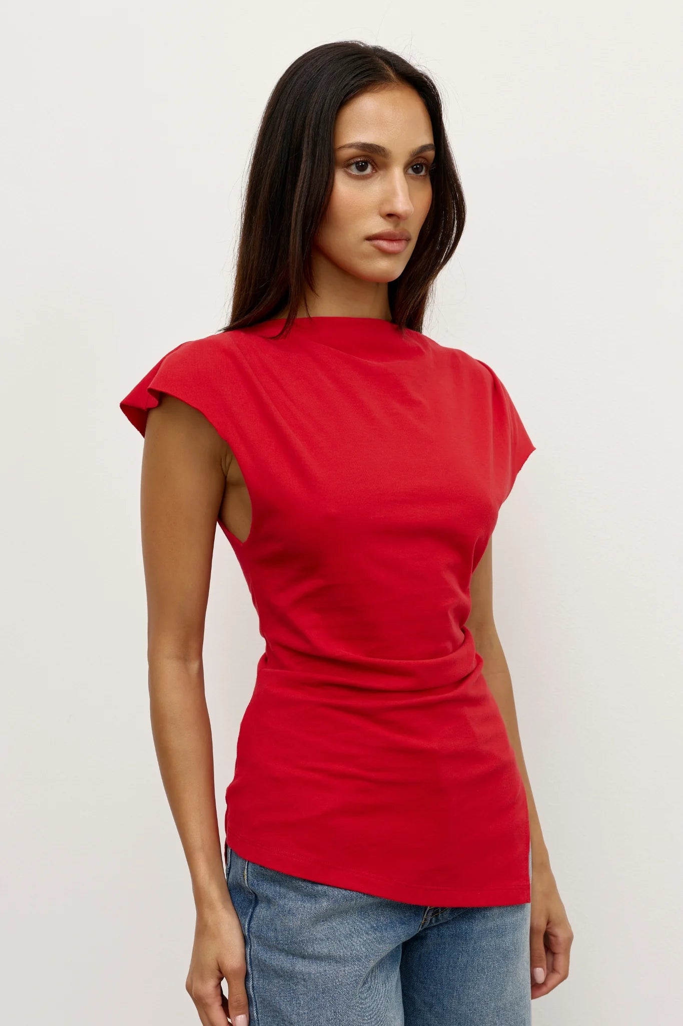 Elysian Collective Bayse Brand Liana Top Red