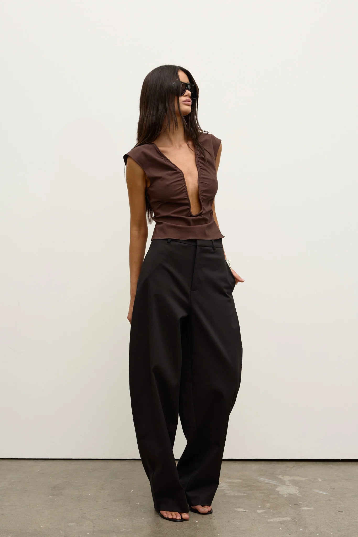 Elysian Collective Bayse Brand Rani Top Chocolate