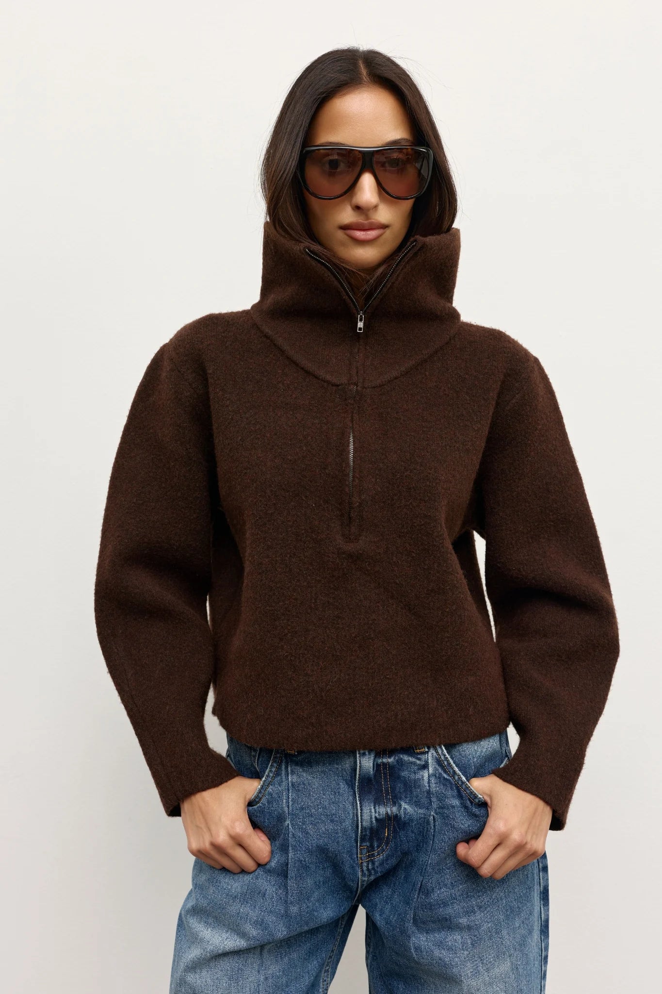 BAYSE BRAND - RIVA QUARTER ZIP (CHOCOLATE)
