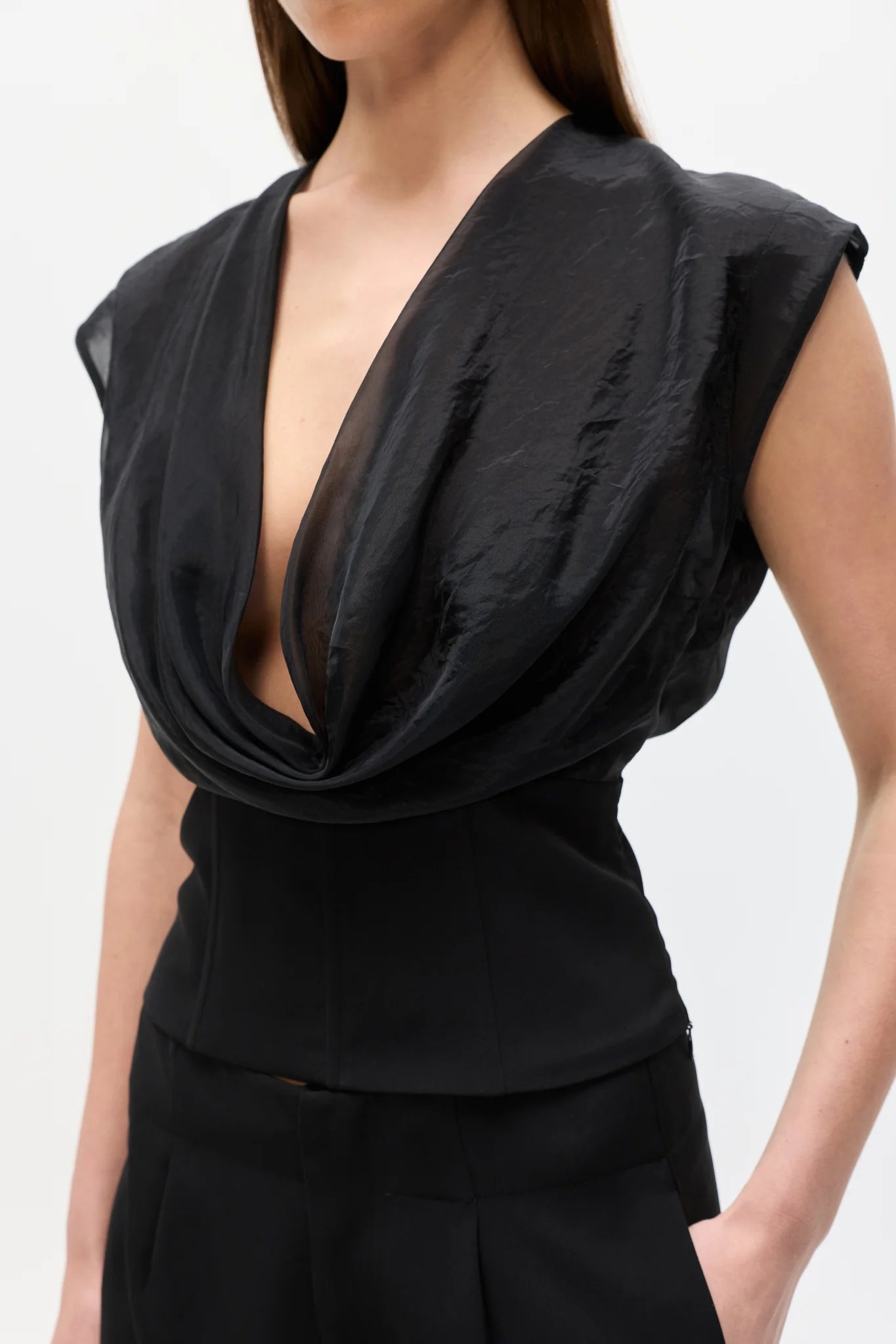 Elysian Collective Bayse Brand Tessie Top Black