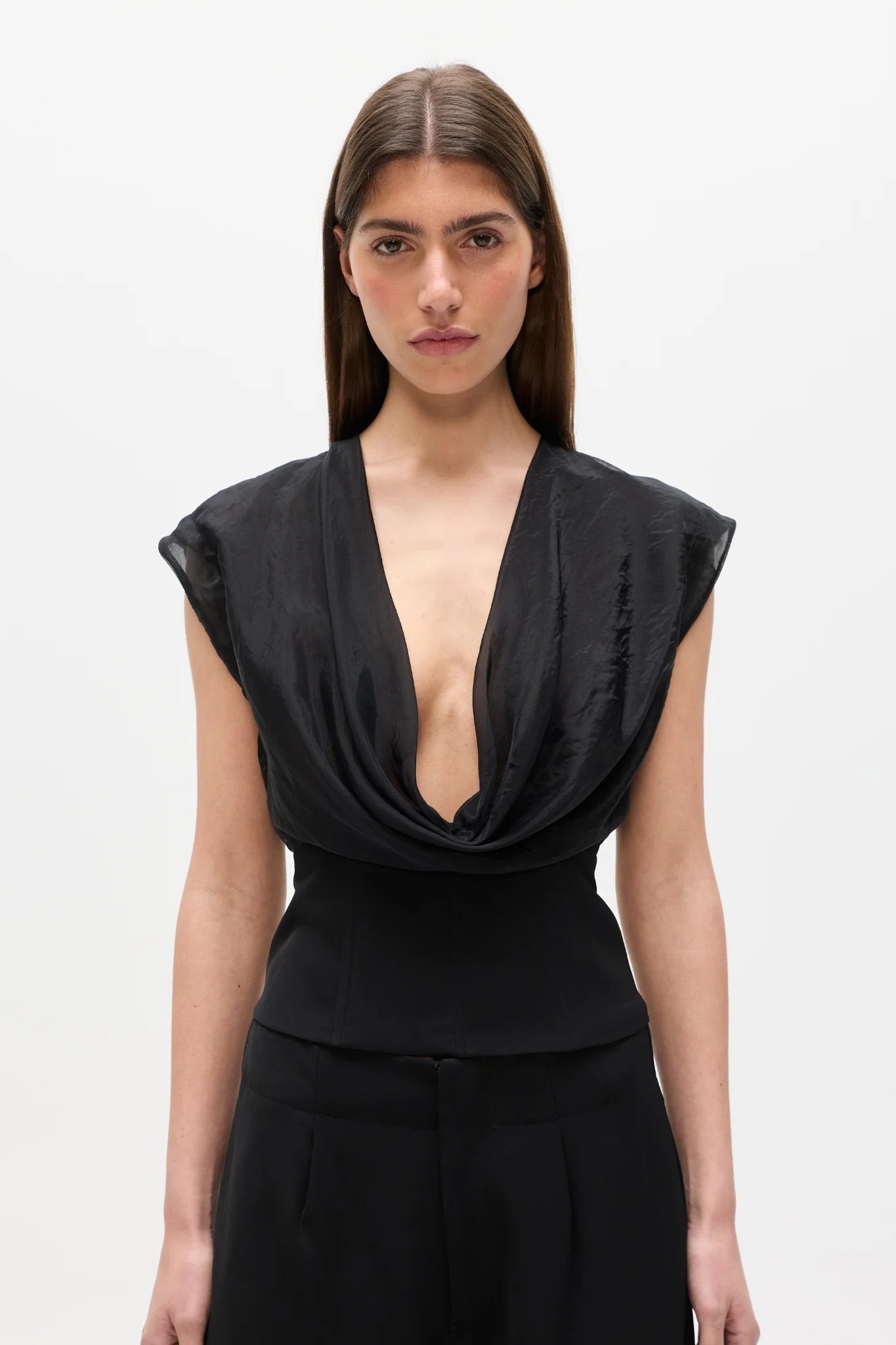 Elysian Collective Bayse Brand Tessie Top Black