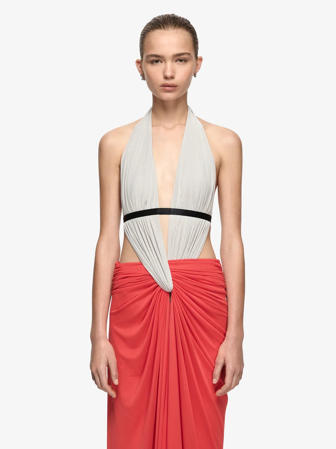 Elysian Collective Bec + Bridge Anaya Cut Out Maxi Dress Dove Grey Flame Black