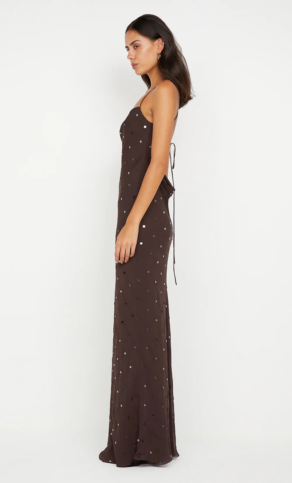 Elysian Collective Bec and Bridge Arielle Slip Maxi Dress Dark Chocolate