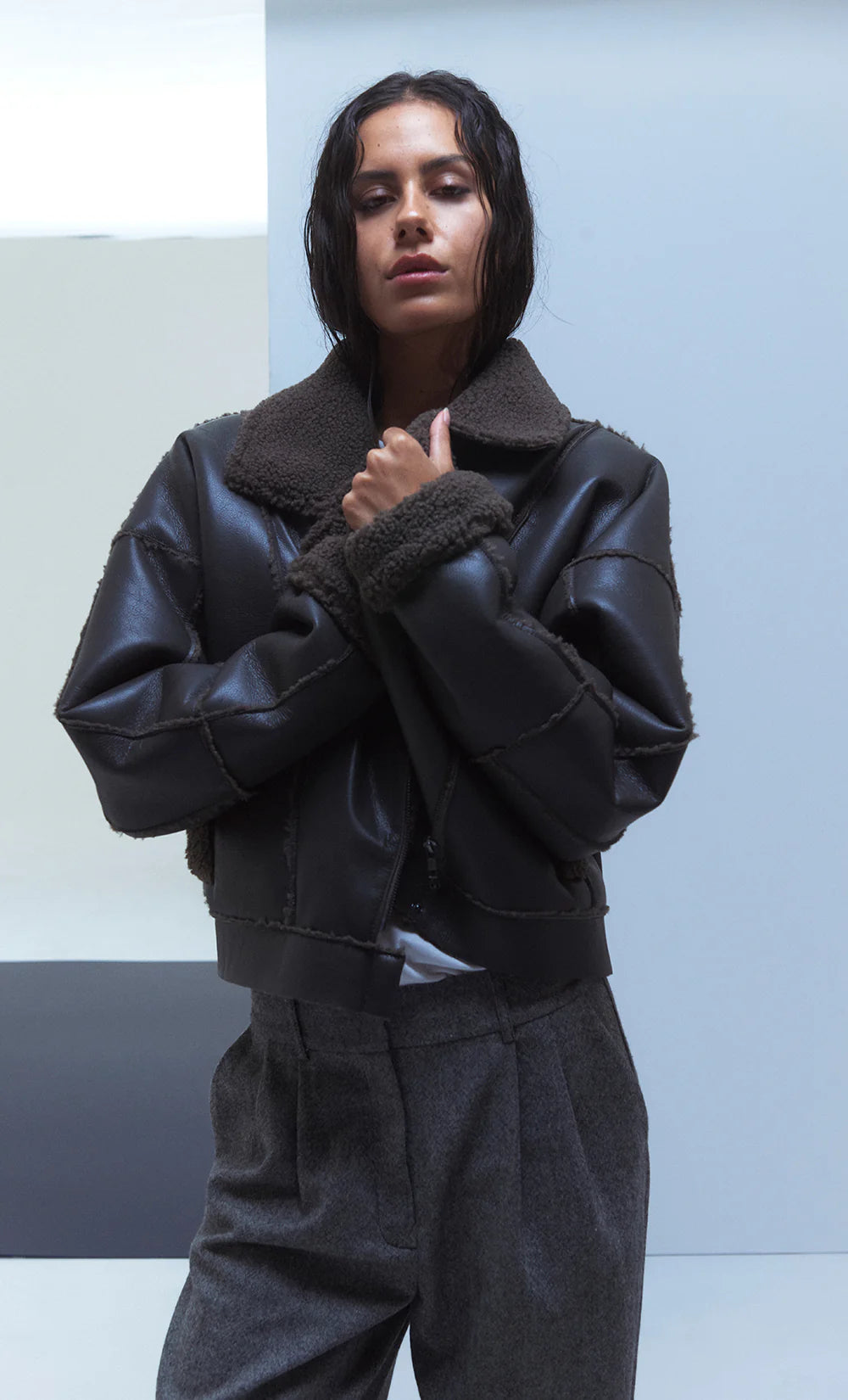 Elysian Collective Bec and Bridge Asher Bomber Dark Chocolate