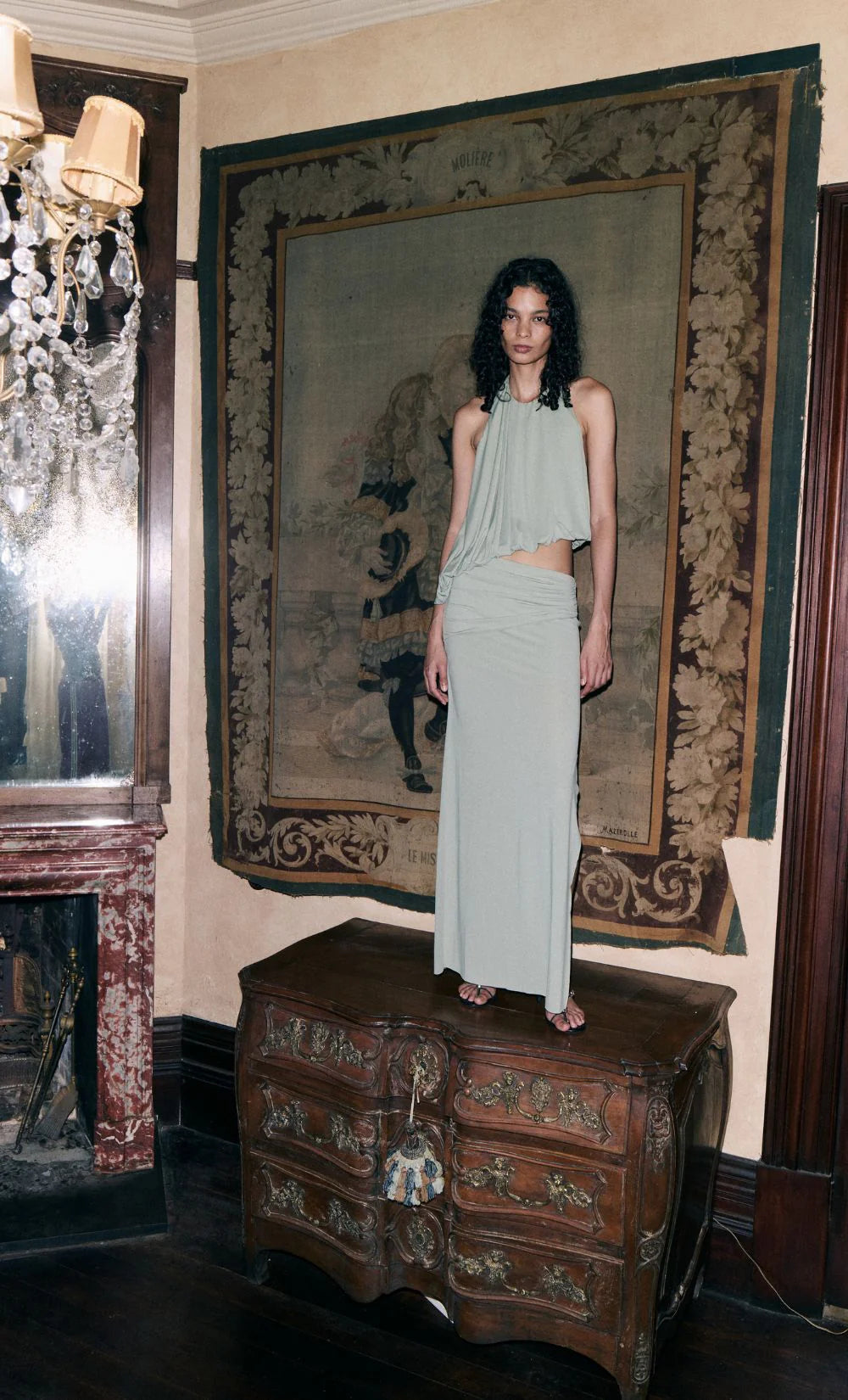 Elysian Collective Bec And Bridge Cadence Racer Maxi Dress Pistachio