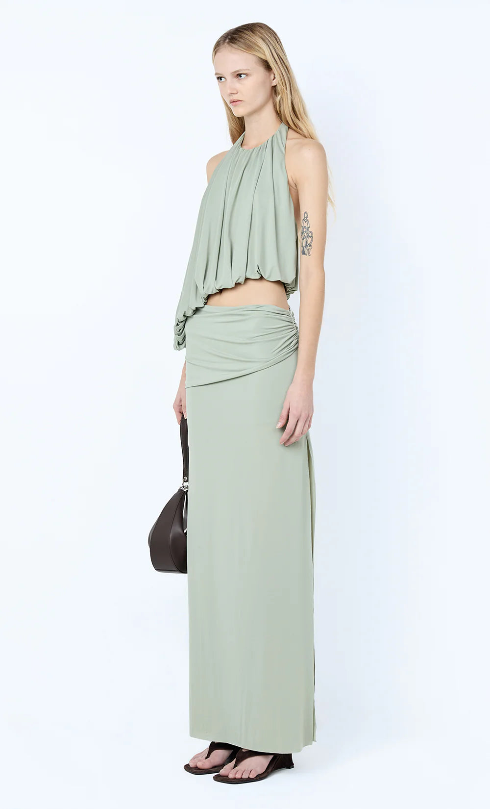 Elysian Collective Bec And Bridge Cadence Racer Maxi Dress Pistachio
