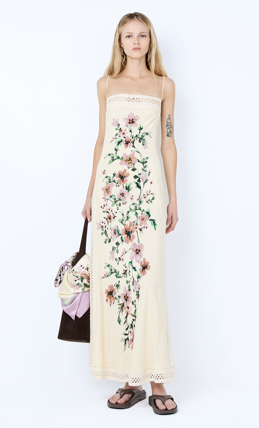 Elysian Collective Bec and Bridge Camelia Maxi Dress Cream Gardenia Floral