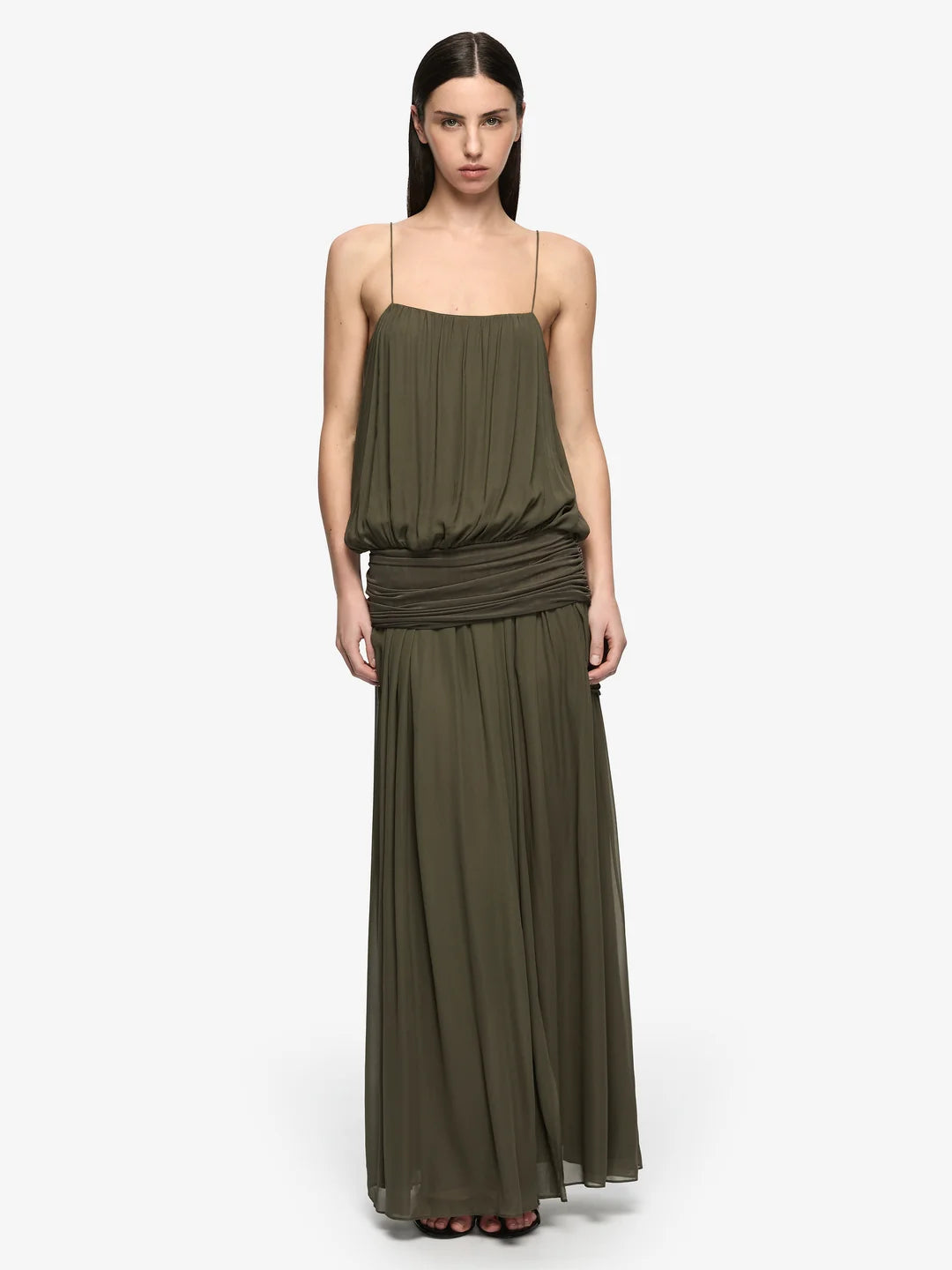Elysian Collective Bec and Bridge Camille Blouson Dress Dark Twig
