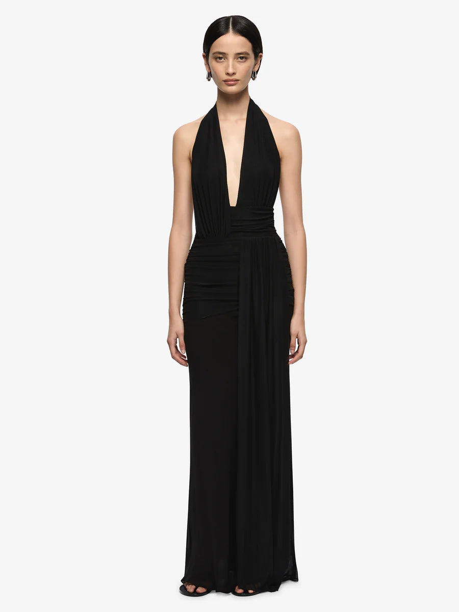 Elysian Collective Bec + Bridge Cassis Drape Maxi Dress Black